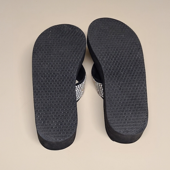 Lilypad Rhinestone Cross platform flip flop sandals size 8 1/2 - Picture 10 of 10